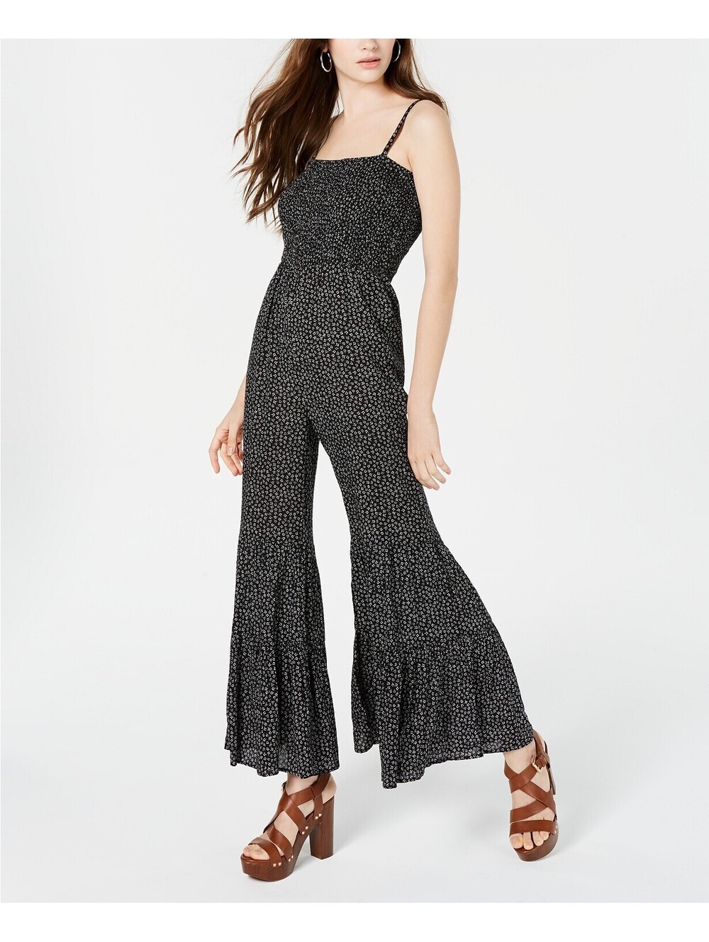 American Rag Juniors Printed Flare-Leg Jumpsuit Size S